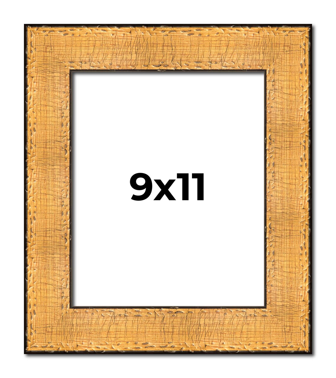 Photo Size Embellished Gold Picture Frame - UV Acrylic, Foam Board Backing, Hanging Hardware